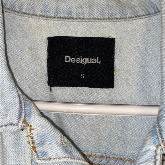 Denim Jacket Yellow Ombré Flowers Desigual - Picture 6 of 6